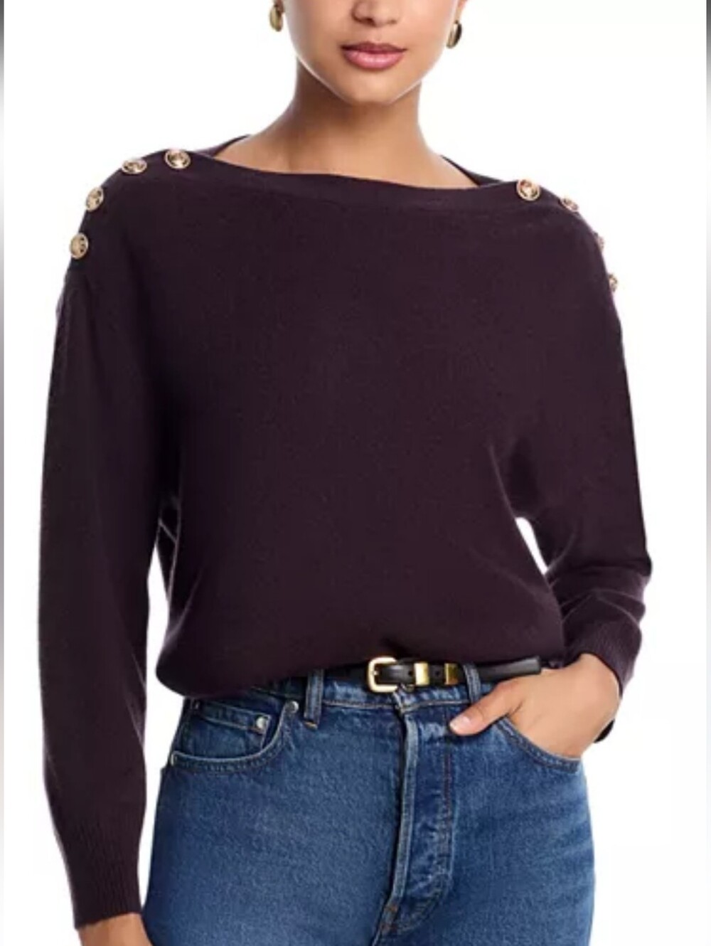 C By Bloomingdale's 100% 2 Ply Mongollian Cashmere Boat Neck Sweater Size Small